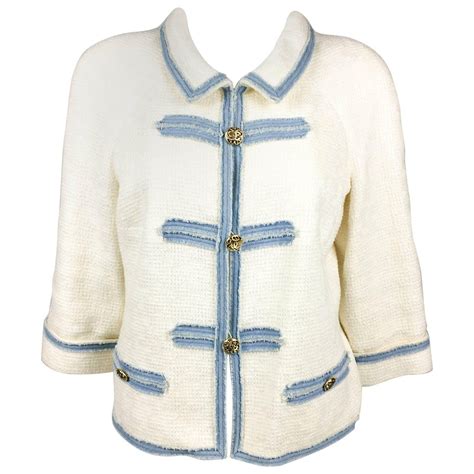 chanel white denim jacket.